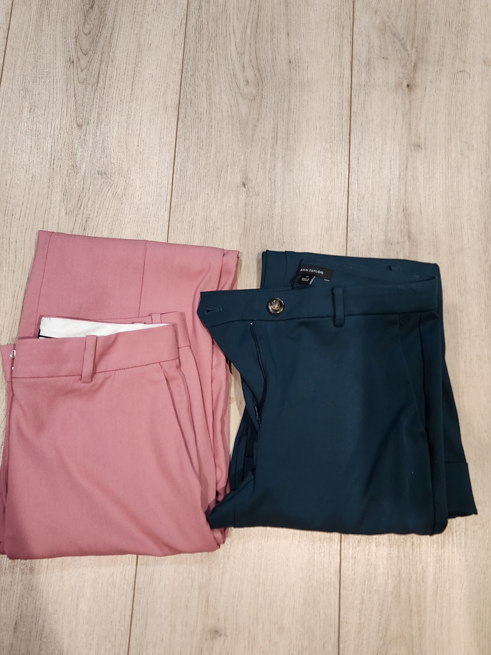 Ann Taylor Petite Dress Pants Bundle Womens 4P Curvy Pink Green Work Office Pant